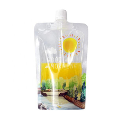 Multi-size custom liquid transparent PE spout bag .400